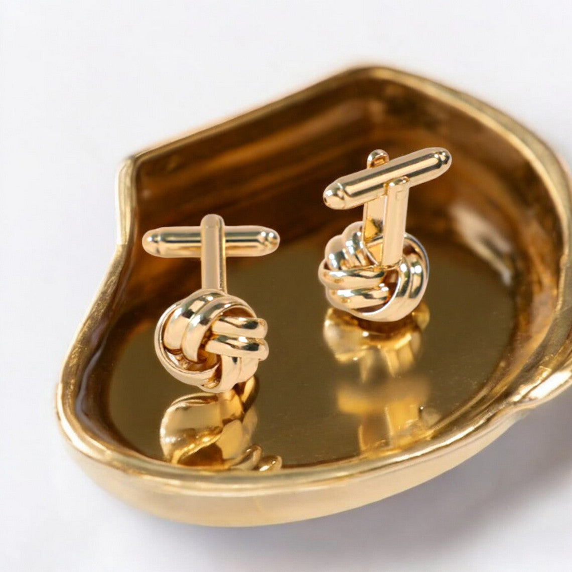 Gloden Twist Knot Cuff Link  Silver Plated / Gold CuffLink