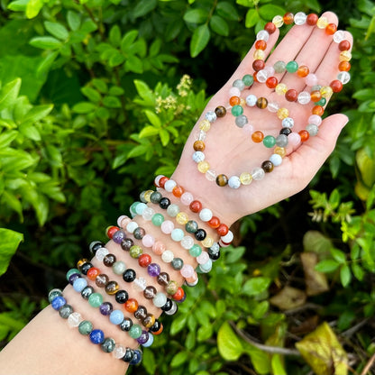 Natural Zodiac Sign Gemstone Bracelet – 8mm Natural Gemstone Beads for Astrology, Energy Healing & Personal Empowerment ,Chakra Healing